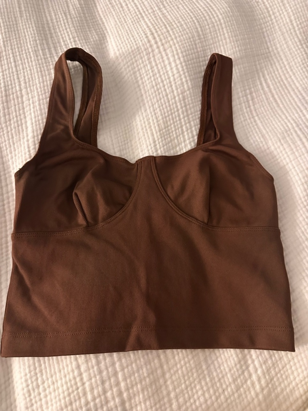 Wilfred Chocolate Brown Longline Crop Bralette XS